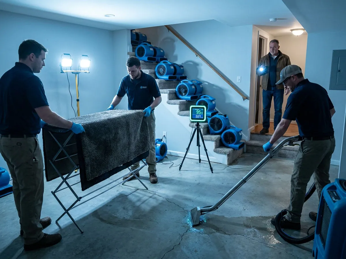 Water damage restoration at a bluff toe property near Sugar Loaf, Winona